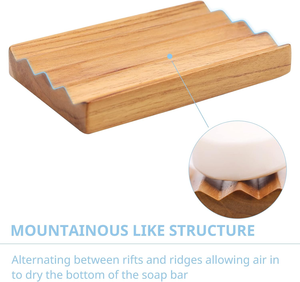 Jabonera Decorativa de Madera con Base Elevada para Mantener el Jabón Seco en la Cocina, Baño, Fregadero, Bañera, Ahorrador de Jabón de Madera - Product Image 2