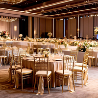 Chaises Chiavari empilables rapides en or brossé pour banquets commerciaux, réceptions de mariage et événements de gala – Chaises en fer et acier doré