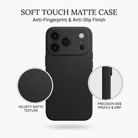 Casing HP Ultra Tipis Matte TPU Warna Polos Kustomisasi Pabrik untuk 15/14/13 Pro Max, Perlindungan 360, Sentuhan Lembut