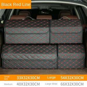 Caja de almacenamiento grande multifuncional de cuero plegable organizador de coche diseño de lujo asiento fácil coche almacenamiento maletero almacenamiento viaje
