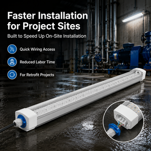 ไฟ LED กันน้ำ 40W แบบ Tri-Proof IP65 ป้องกันฝุ่นละออง รับประกัน 5 ปี เหมาะสำหรับโรงงานที่มีความชื้นสูง โรงงานแปรรูปอาหาร โกดังเก็บสินค้า ไฟส่องสว่างในลานจอดรถ - Product Image 5
