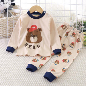Ensembles de vêtements de nuit pour enfants d'automne personnalisables pyjamas et pantalons pour garçons pyjama pour bébé vêtements de maison pyjamas enfants coton vente en gros - Product Image 6