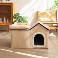 Maison pour chat, lit pliable pour animaux de compagnie, chaud en hiver, universel pour toutes les saisons