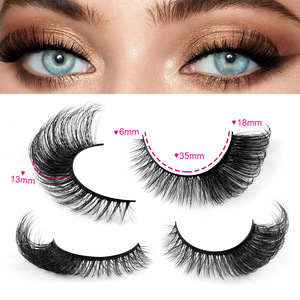 Nouveauté 2026 : 7 paires de faux cils en poils synthétiques, effet œil de chauve-souris oblique, simulation naturelle, épais, bouclés, tige rigide - Product Image 2