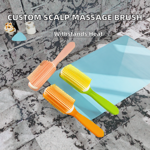 <span class=keywords><strong>Brosse</strong></span> à cheveux en plastique personnalisable à marque privée, style classique, pour massage du cuir chevelu, résistante à la chaleur, type <span class=keywords><strong>Denman</strong></span>, à <span class=keywords><strong>7</strong></span> rangées - Product Image 2