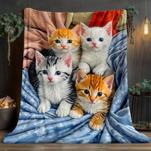 Blue Sky Chicken Group Flannel <b>Blanket</b> Throw <b>Blanket</b> Nap <b>Blanket</b> Skin Friendly Reversible for Bed Sofa Couch Custom Print - Product Image 5
