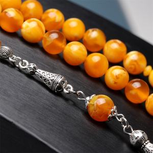 Rosario musulmano abrace colore 10mm Tasbih regalo Ramadan argento metallo nappa Tarbons uomo Misbaha Tasbeeh islamico - Product Image 5