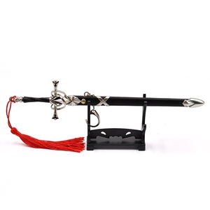 Japonés clásico Anime <span class=keywords><strong>destino</strong></span> papel Joan White juguete espada llavero Metal artesanía 22cm Flick botón fabricantes en Stock - Product Image 3