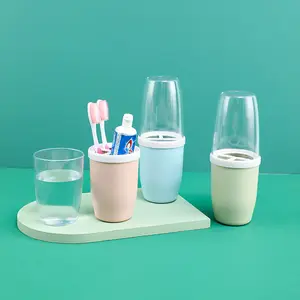 Großhandel neues Design umwelt freundliche Kunststoff-Zahnbürsten etui rutsch fester Behälter für die Aufbewahrung von Zahnbürsten