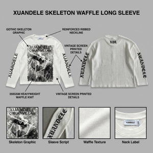 Sudadera Personalizada Vintage con Gráfico de Calavera, Estilo Desgastado, Cuello Redondo, Oversize para <span class=keywords><strong>Hombre</strong></span>, Estilo Urbano, Algodón Waffle, Impresión DTG - Product Image 2
