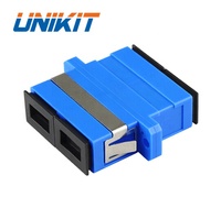 Acoplador de fibra óptica SC tipo Duplex SM, con brida para conector rápido, 2 puertos SC UPC, adaptador de fibra óptica