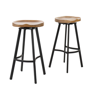 Sgabello da bar girevole Pinewood con gambe in ferro, set di 2 - Product Image 2