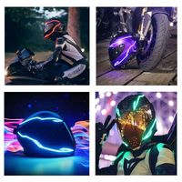Nouvelle bande de mode casque de nuit lueur bande lumineuse ceinture LED moto casque lumière