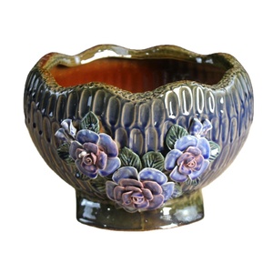 15A54 maceta de cerámica 3D carnosa hecha a mano coreana, maceta de <span class=keywords><strong>cactus</strong></span> de cerámica de planta pintada - Product Image 1