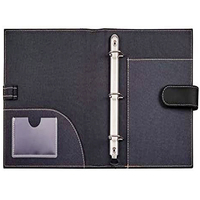 Carpeta de currículum de cuero A4/A5 con logotipo personalizado con patrón de caja de bolsillo de portapapeles de almacenamiento de Carpeta de 3 anillas para uso comercial de votos matrimoniales