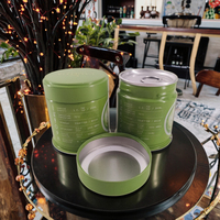 Boîtes de Matcha en fer blanc 30-40G en gros avec couvercle à vis hermétique autocollants d'étiquette personnalisée pour l'emballage en métal alimentaire de poudre de café Latte