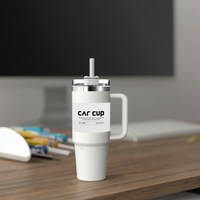 Bouteille isotherme personnalisée de 40 oz, gobelet à rétention de chaleur sur 12 heures avec tête d'animal, pour la conduite, tasses en céramique