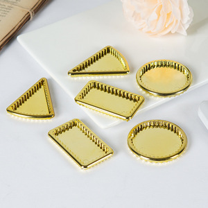 Miniature gold plates, saucers, trays, food toys, DIY <b>crafts</b>, fake cake accessories - Product Image 1