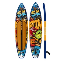 Planche de paddle gonflable SKATINGER OEM en PVC pour SUP, avec accessoire aileron, pour sports nautiques et surf