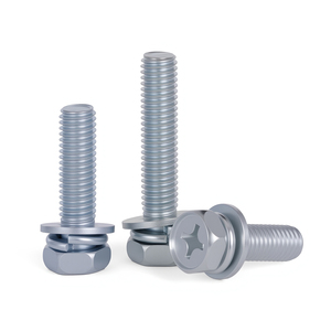Galvanized Phillips Hex Flange Bolts Three Piece Combination <b>Screw</b> with Washers <b>M4</b> M5 M6 M8 M10 - Product Image 3