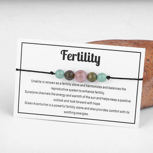 Natural Stone Beads Sunstone <strong>Fertility</strong> Card <strong>Bracelet</strong> ST263 - Product Image 2