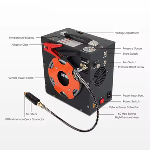 Pompa Ban Mobil Stainless Steel Aluminium 12V/110V/220V Portabel, Inflator Silinder Scuba Diving, Pengisian Cepat, SUV, Perjalanan - Product Image 4