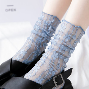 Kadın yaz ince dantel seksi çorap uzun Slouch fantezi şeffaf ipek çorap bayanlar - Product Image 6