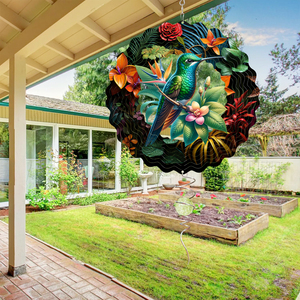 10-inch thời tiết kháng ngoài trời treo trang trí Quà Tặng 3D kim loại bướm gió Spinner cho sân và vườn - Product Image 3