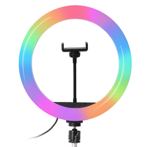 Anneau lumineux <span class=keywords><strong>LED</strong></span> <span class=keywords><strong>RGB</strong></span> <span class=keywords><strong>MJ33</strong></span> pour photographie, éclairage selfie, lampe à intensité variable avec trépied pour Youtube, maquillage, vidéo, photo en direct, studio photo - Product Image 3