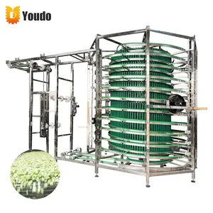 40 Ton Spiral Pita Bread Cookie Pouch Pellet Glass Bottle Drying Conveyor Belt Cooling Tower Machine With Fan And Controller