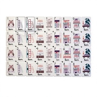 Mahjong de luxe américain 166 tuiles avec jokers, emballage pliable en boîte en papier écologique, motif café, livre, bougie, plantes