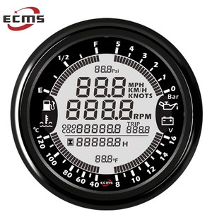 ECMS 6 Trong 1 Đa Chức Năng Đo Meter GPS Đồng Hồ Tốc Độ <span class=keywords><strong>Tachometer</strong></span> Giờ Nhiệt Độ Nước Mức Nhiên Liệu Áp Suất Dầu Vôn Kế 12V 5bar - Product Image 5