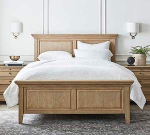 Base de Cama Doble Queen Size de Alta Calidad con Cabecera Tapizada y Plataforma de Madera - Product Image 1