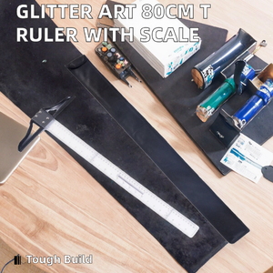 Smudge-Proof t-vuông Cai Trị 80cm rõ ràng nhựa với dấu hiệu vĩnh viễn cho lâu dài nghệ thuật sử dụng công cụ - Product Image 2