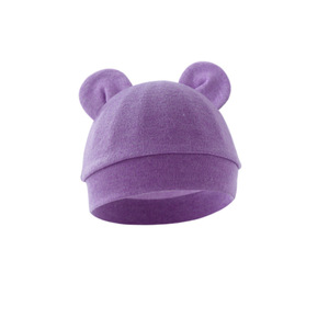 Gorro de Punto de Algodón para Niños al por Mayor, Gorro de una Sola Capa de Color Puro con Orejas de <span class=keywords><strong>Mickey</strong></span> para Bebés y Niños Pequeños - Product Image 3