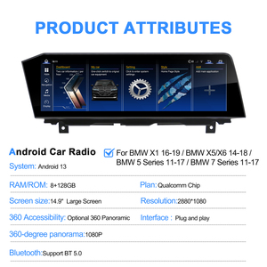 Navihua Nueva Actualización, Radio para Auto con Pantalla Táctil Android de 14.9'', Reproductor de DVD para Auto, Carplay, Estéreo para BMW X1/X5/X6 Serie 5/Serie 7 - Product Image 5