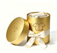 Boîte cylindrique en papier écologique avec logo personnalisé doré, emballage de luxe pour chaussettes, vêtements, textiles, cadeaux, papier kraft, vente en gros OEM