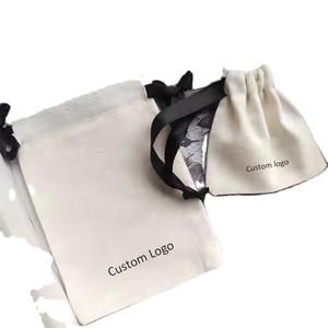 Pochette d'emballage pour bijoux en coton mousseline écologique de haute qualité, sac à cordon personnalisé en coton biologique et lin - Product Image 1