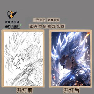 21*29CM Dragon Goku Vegeta Buu Majiu DBZ Anime USB luz nocturna DIY iluminación creativa pintura - Product Image 4