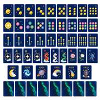 Jeu de Mahjong Galaxie avec tuiles en acrylique, design planètes, étoiles filantes et céleste, style américain avec jokers