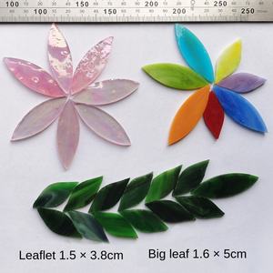 <span class=keywords><strong>Feuille</strong></span> de verre mica en forme de <span class=keywords><strong>feuille</strong></span> d'art de la marque FY, couleurs mélangées, mosaïque pour étudiants, bricolage, logo personnalisé, <span class=keywords><strong>porte</strong></span>-bougie, matériau Tiffany - Product Image 2