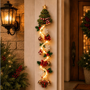 Decorazioni Natalizie per la Casa: Kit Fai-da-Te per Pendenti Luminosi all'Uncinetto con Design di Babbo <span class=keywords><strong>Natale</strong></span>, Renne, Pupazzo di Neve e <span class=keywords><strong>Angeli</strong></span>, Decorazione Luminosa per Porta - Product Image 6