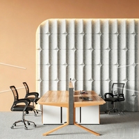 Panneau acoustique moderne en fibre de polyester 3D effet brique rouge, haute densité, insonorisant pour murs de réception de bureaux et salons
