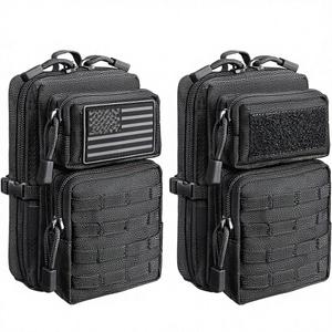 ชุดอุปกรณ์เสริม Molle 2 ชิ้น กระเป๋า EDC ขนาดเล็ก กระเป๋าใส่เครื่องมืออเนกประสงค์ ที่ใส่โทรศัพท์ IFAK เข็มขัดสำหรับใช้งาน กระเป๋าเป้สะพายหลัง เสื้อกั๊ก กันน้ำ - Product Image 1