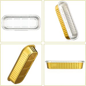 Aluminum <b>Foil</b> Mini Cake Loaf Pans With Lids, 6.8oz Disposable Aluminum <b>Foil</b> Ramekins Baking Cups, Rectangle Mini Cup Cake Pans - Product Image 3