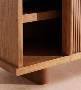 رف تخزين وعرض فاخر من خشب البلوط الإيطالي عالي الجودة، مكتبة مفتوحة عصرية لغرفة المعيشة والمكتب - Product Image 3