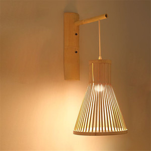 High Quality Eco-friendly <strong>Wicker</strong> Rattan <strong>Wall</strong> <strong>Lights</strong> for Restaurant Homestay Corridor Home Decor Creative Japanese Bamboo Lamp - Product Image 4
