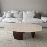 Table basse ovale noire de style discret, mobilier de salon pour petit appartement, multifonction, style antique moyen