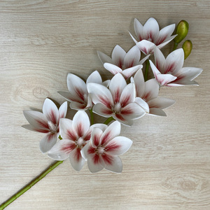 Fleur artificielle de clematis à tige unique 3D à 9 têtes, plante décorative pour mariage, oridée artisanale, ornement photographique - Product Image 3