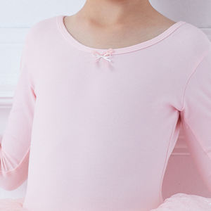 Robe de tutu de ballet à manches longues pour enfants, dos croisé, tulle pailleté, justaucorps de danse pour filles - Product Image 2